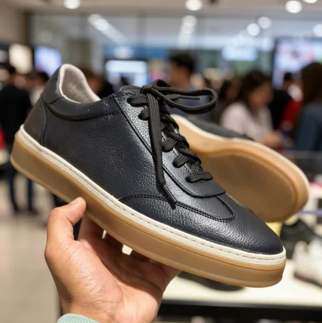 Le Prestige Noir — Sneaker Classique à Semelle Gomme