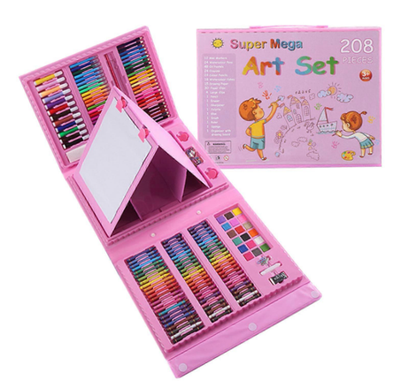 مجموعة الرسم الضخمة/  208 أداة لإطلاق خيال طفلك