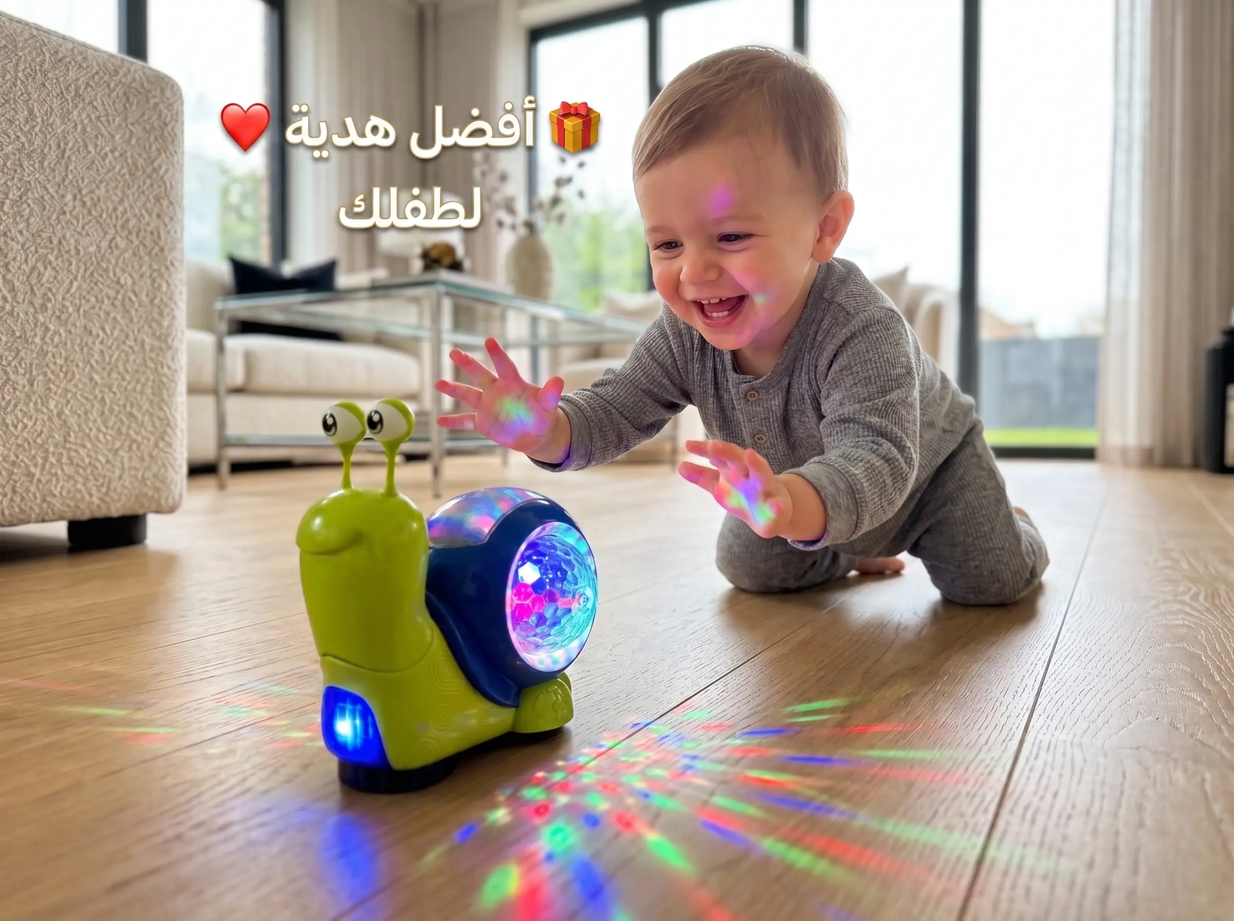 لعبة حلزون زاحف ومتحرك مع ضوء موسيقي