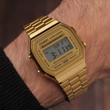 ساعة F91W رقمية بإضاءة LED، تصميم أنيق