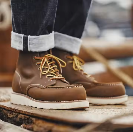 Chaussures  vintage  montantes en cuir véritable durables pour hommes la marque Maden