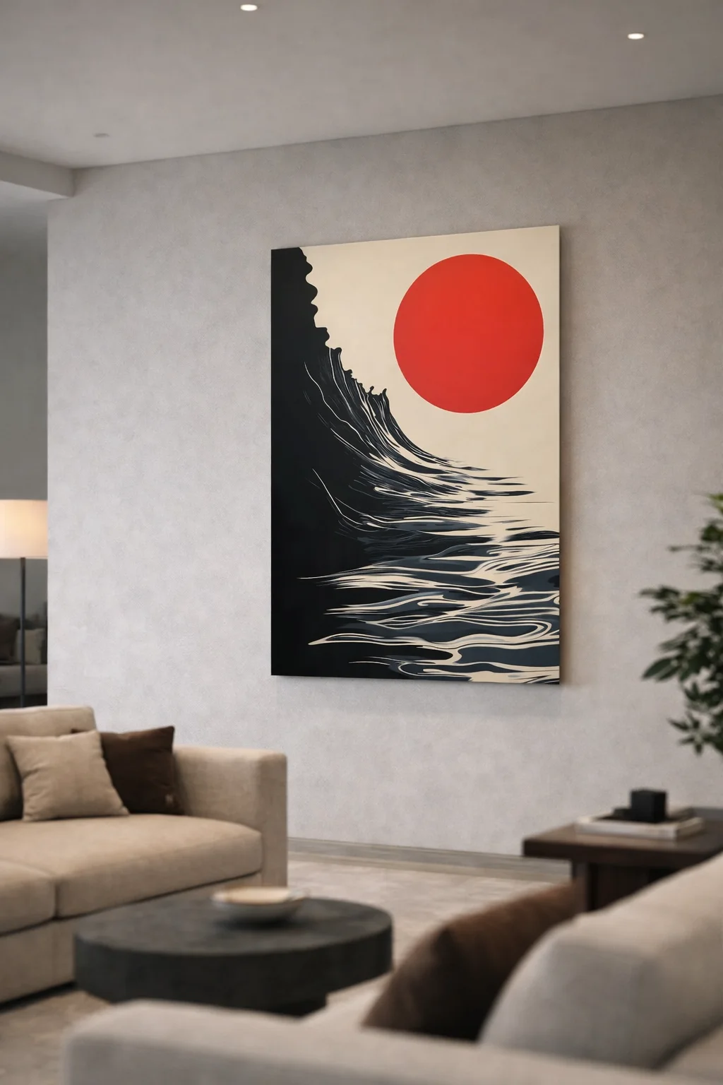 Soleil et vague