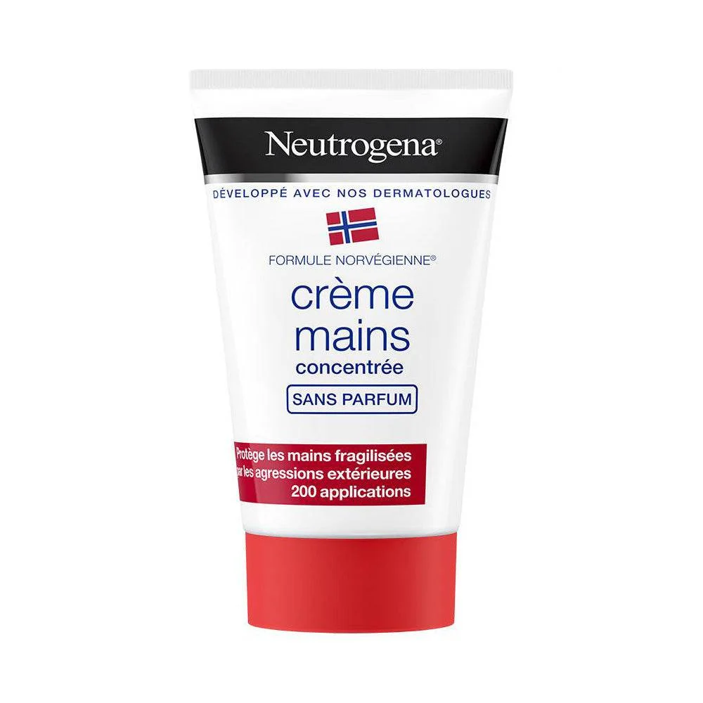 Neutrogena Crème Mains Concentrée Sans Parfum 50ml Hypoallergénique Peaux Sensibles Très Sèches