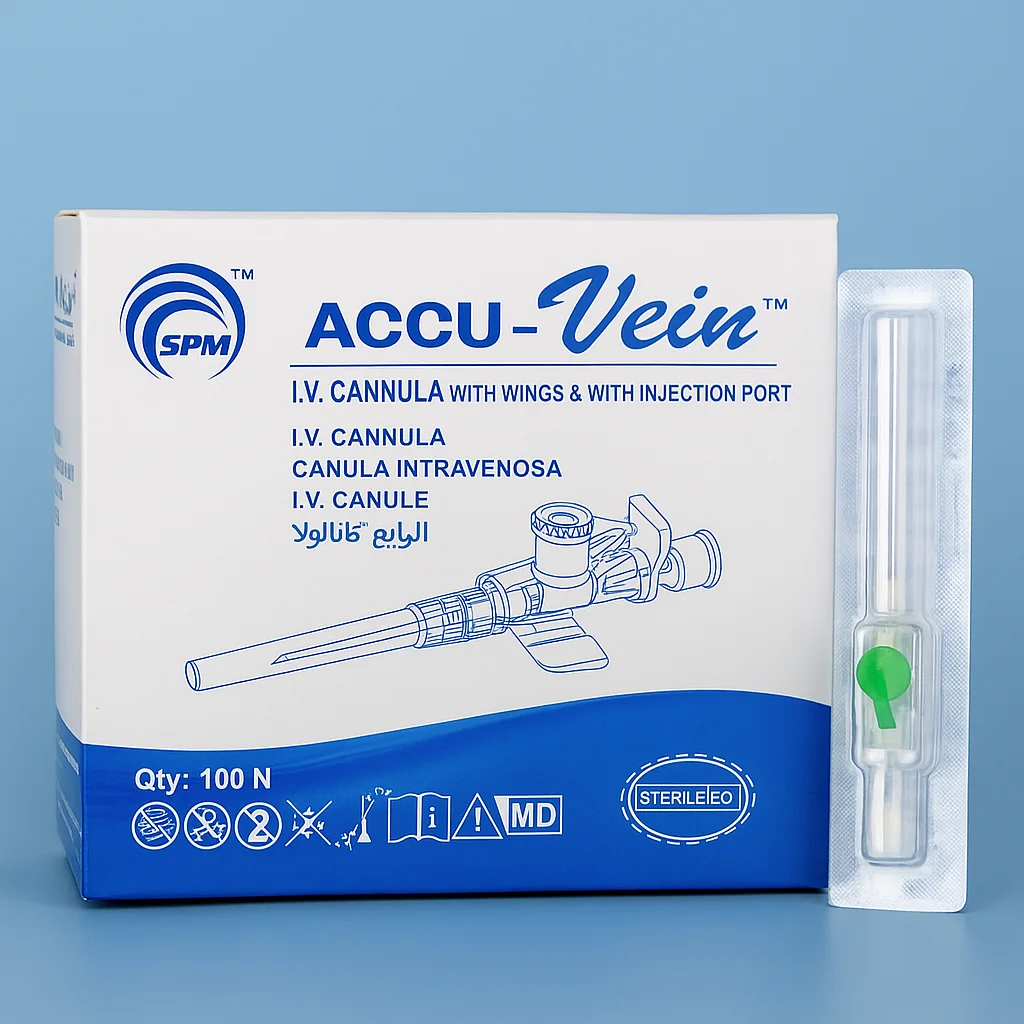 ACCU-Vein™ – Cathéter intraveineux avec ailettes et port d’injection (équivalent Intranule)