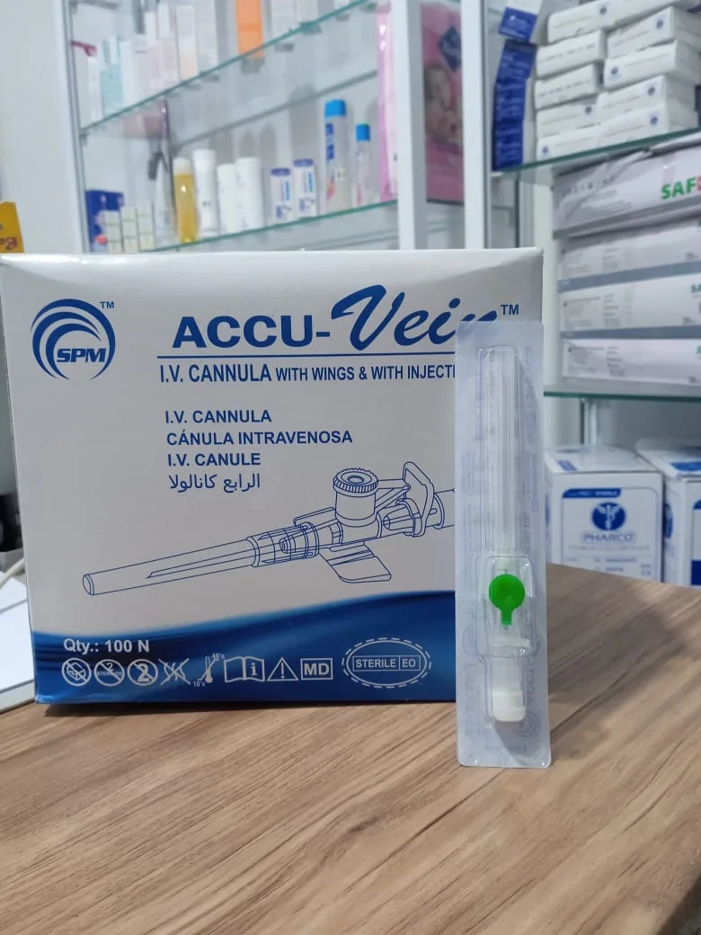ACCU-Vein™ – Cathéter intraveineux avec ailettes et port d’injection (équivalent Intranule)
