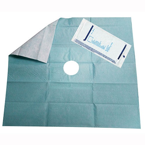 CHAMPS DE SOINS STERILES TROUES  60*50 SACHET DE 25
