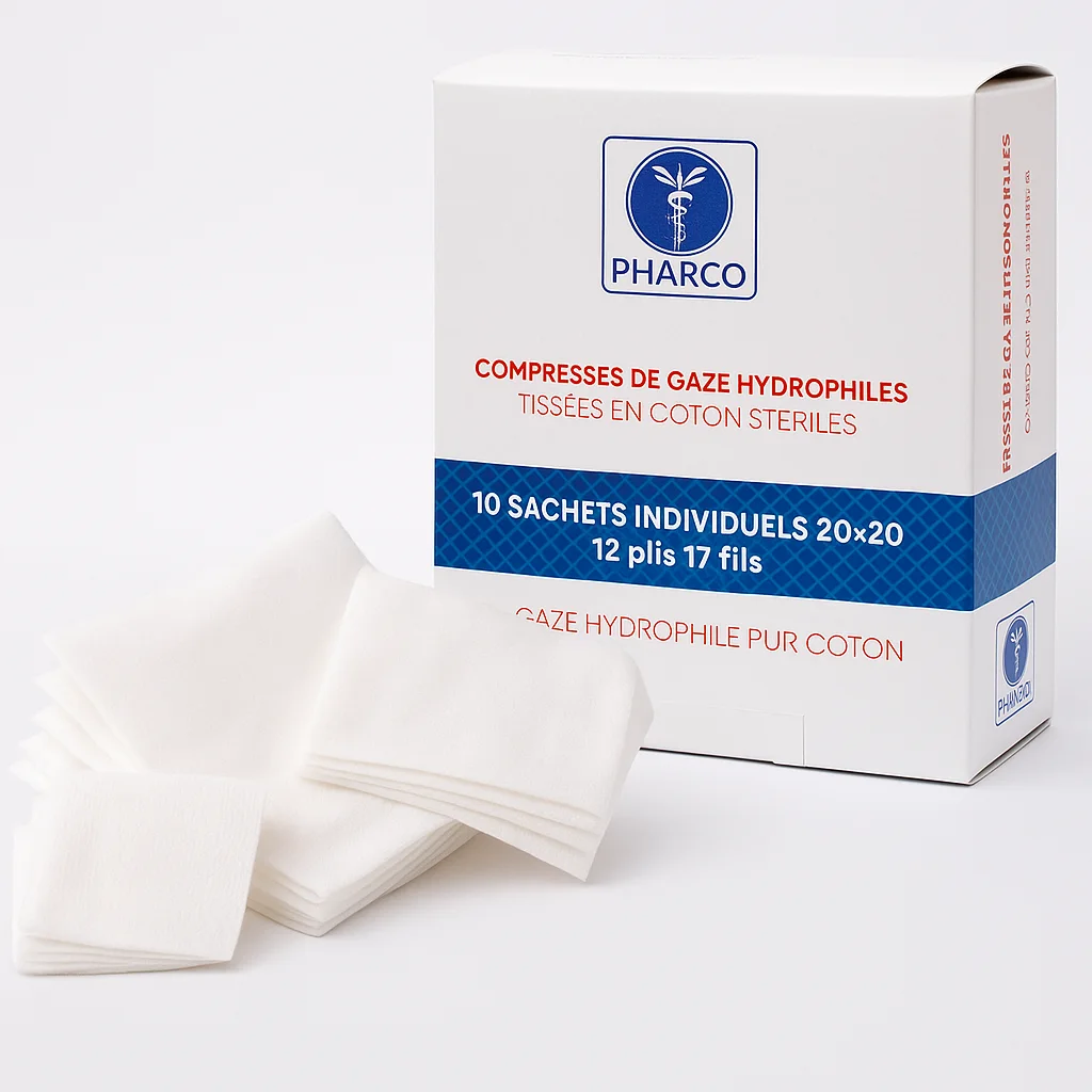 COMPRESSES DE GAZE HYDROPHILE STERILES / PHARCO