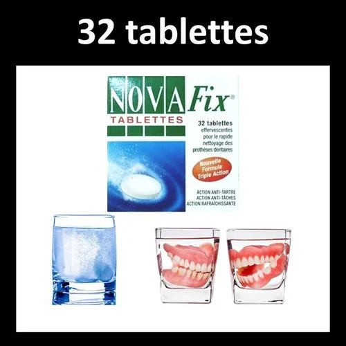 NOVAFIX Tablettes effervescentes pour le nettoyage rapide des prothèses dentaires