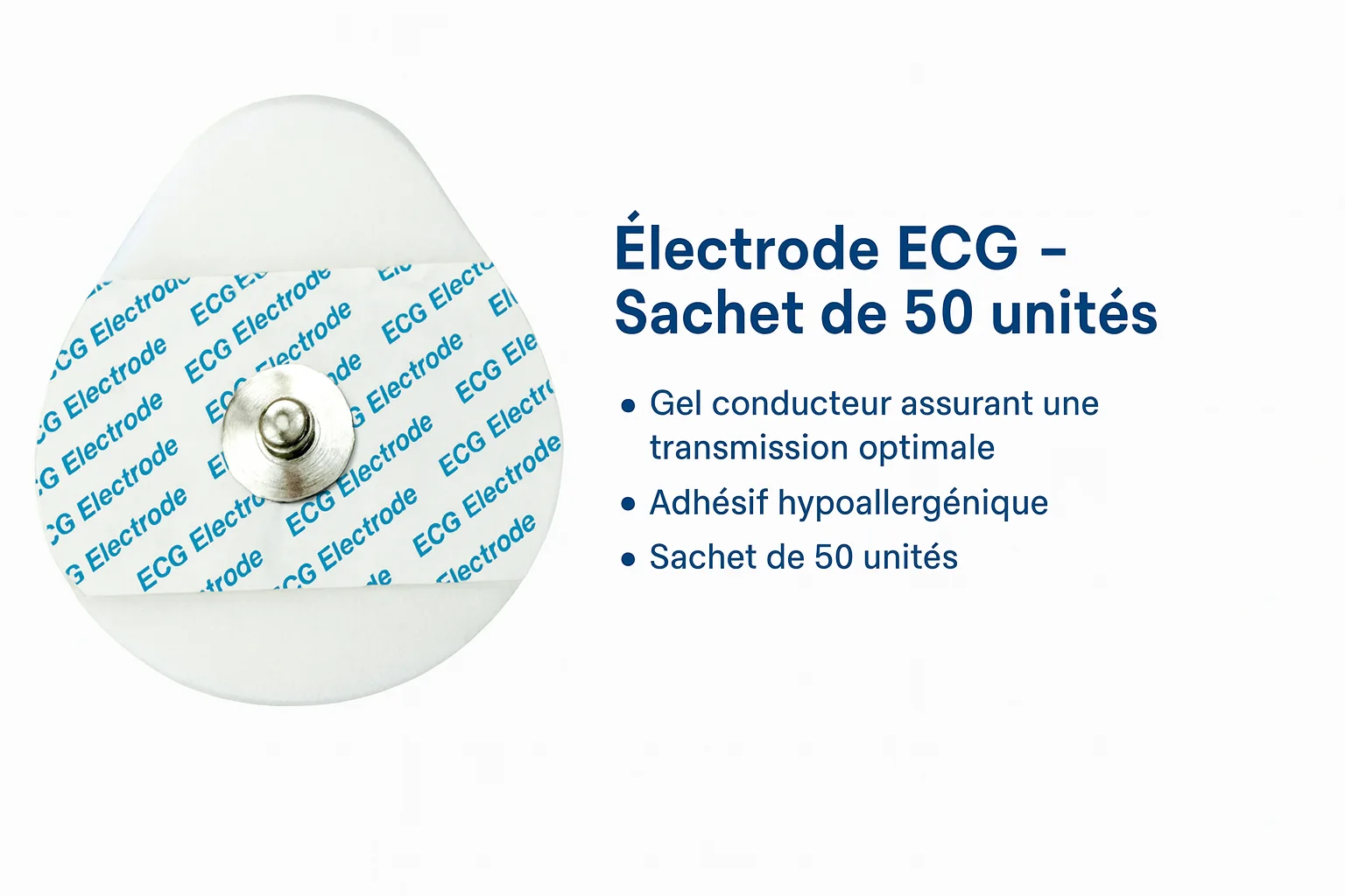 Électrodes ECG – Sachet de 50 unités