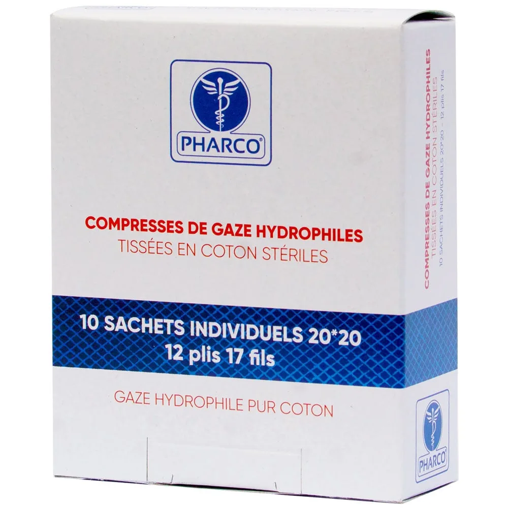 COMPRESSES DE GAZE HYDROPHILE STERILES / PHARCO