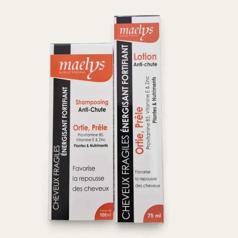 MAELYS pack LOTION ANTI CHUTE 75 ML +Shampooing Offert 100ml- Efficace