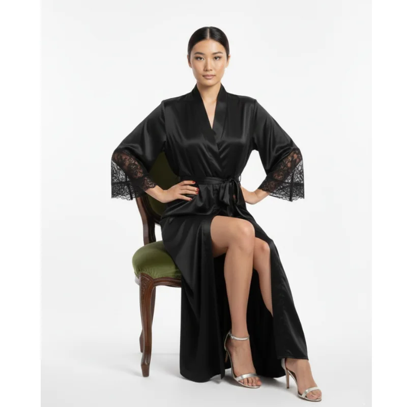 Silk nightwear black