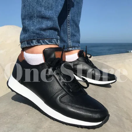 espadrille en cuir (NOIR)