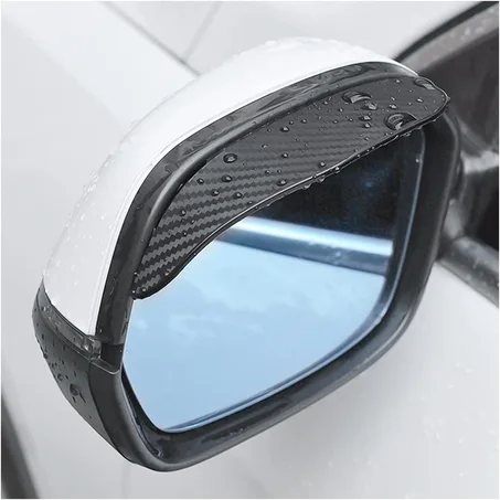 Protector de espejo retrovisor tipo ceja de fibra de carbono, para visión trasera o lateral, de protección contra la lluvia y el humo, impermeable, universal para automóvil, vehículo, camión 
