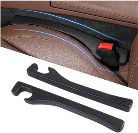Relleno de Espacio para Asiento de Coche 2 Unidades, Tapón de Espacio para Asiento de Coche de Piel Sintética Universal para Llenar el Espacio Entre el Asiento y la Consola, Bloqueador de