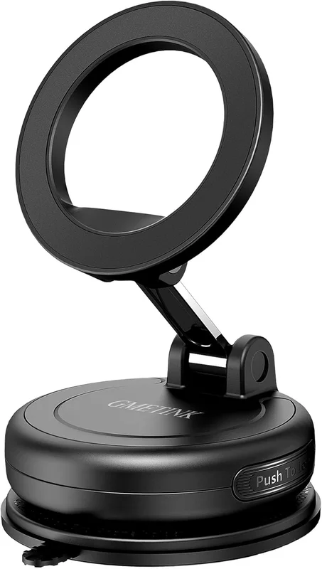 Soporte de teléfono para automóvil Magsafe: rotación de 360° y ajuste de doble eje, succión de hasta 78 libras, compatible con funda Magsafe, para iPhone 17, 16, 15, 14, 13 y 12 Series.