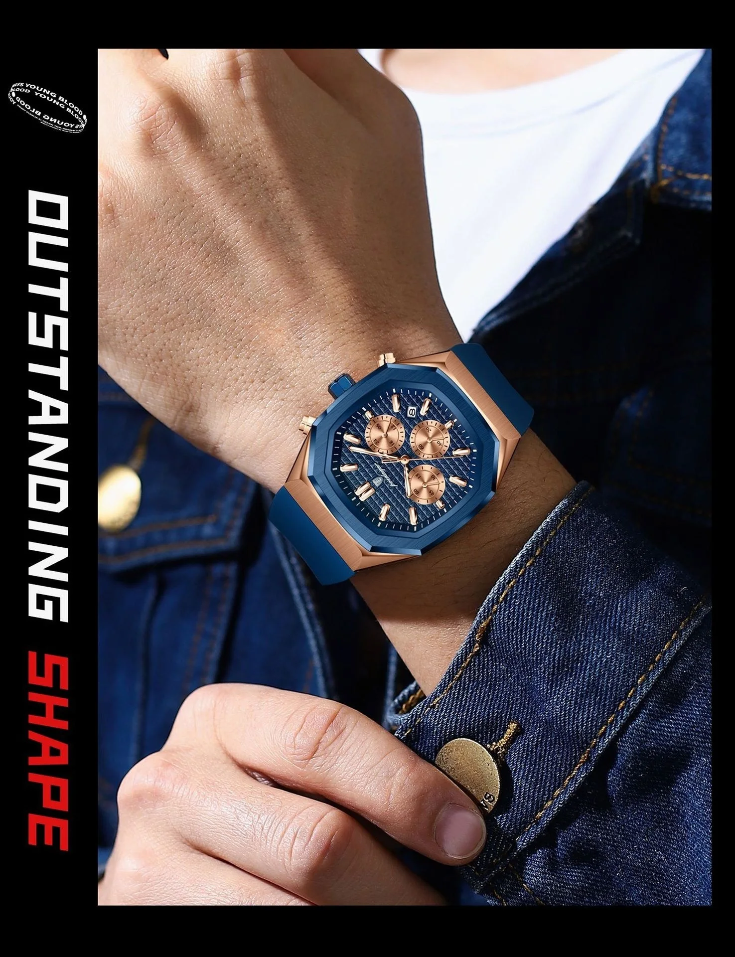 Poedagar 893 Multifunctional Six-pin Calendar Quartz Watch for Men