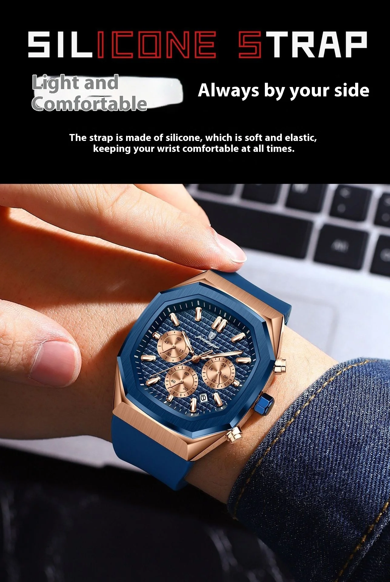Poedagar 893 Multifunctional Six-pin Calendar Quartz Watch for Men