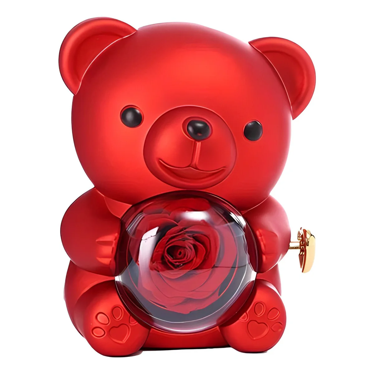 Red Rose Bear Box with necklace Set