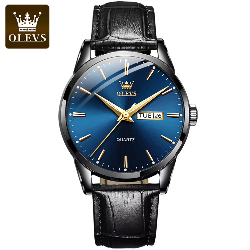 OLEVS Top Brand Watch Waterproof Leather Strap