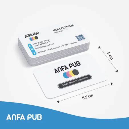 Carte de visite avec coin arrondis