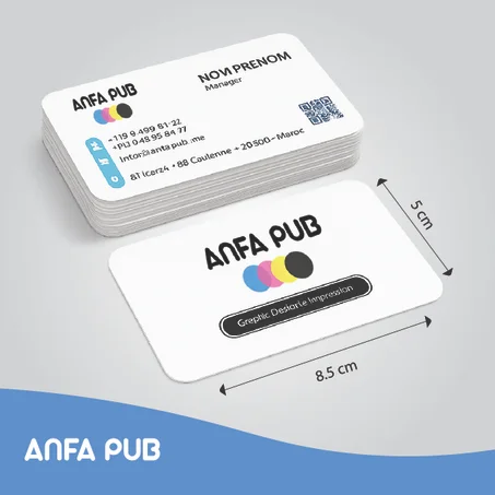 Carte de visite avec coin arrondis