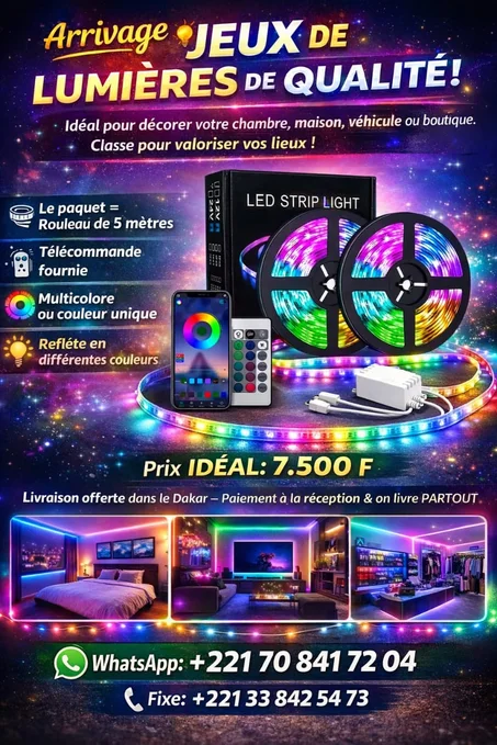bande lumière de Led multi couleur et unique