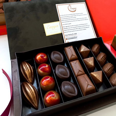 Boite chocolats gourmandes 17 pièces 6 recettes