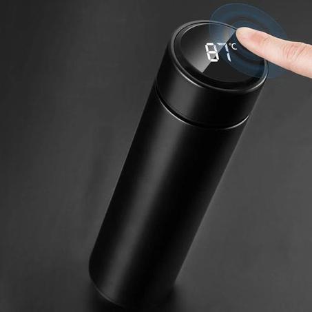زجاجة ماء ذكية عازلة من الستانلس ستيل، مج سفر مع شاشة لمس LCD