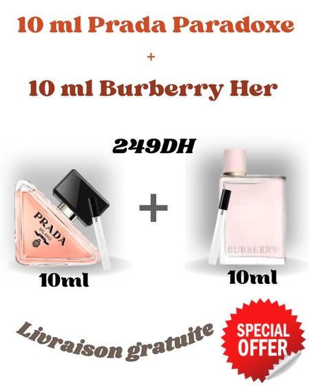 Pack:Prada Paradox 10Ml+Burberry her 10Ml