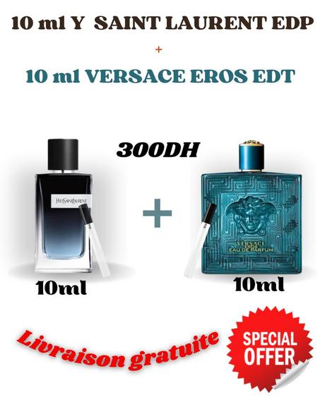 Pack:Y saint laurent EDP 10ML +Versace eros EDT 10ML