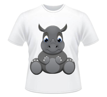 T-shirt-bébé-personnalisé-hippopotame-mignon