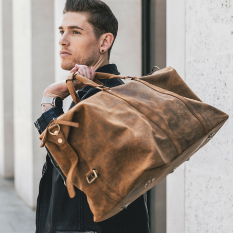 حقيبة سفر من الجلد (💯 صنع مغربي)