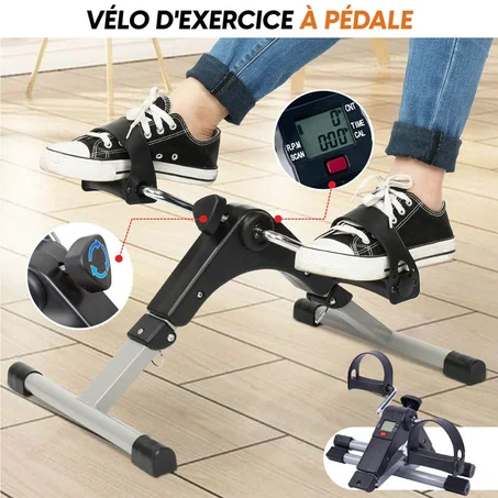 دراجة تمارين الساق والذراع القابلة للطي مصممة للبالغين وكبار السن