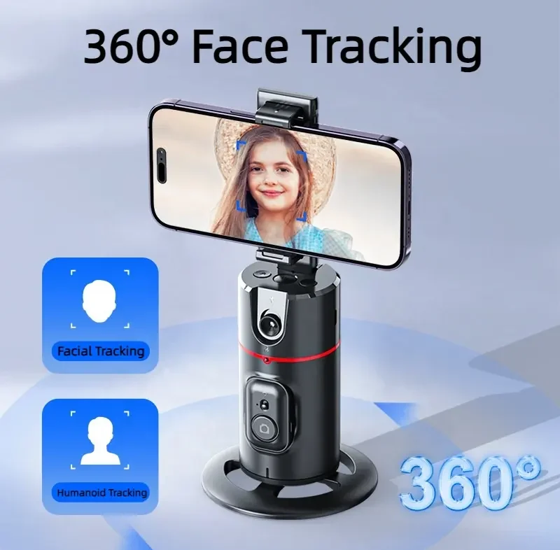حامل هاتف ذكي بتقنية تتبع الوجه التلقائي 360° – تصوير احترافي بدون لمس وبدون أسلاك