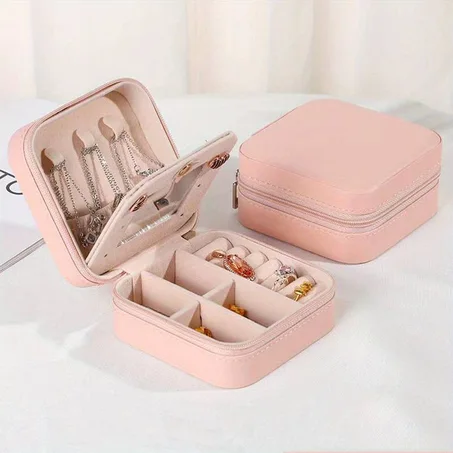 صندوق مجوهرات محمول مع مرآة