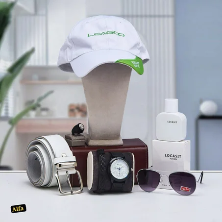 ساعة - قبعة - عطر - سمطة - نظارات شمسية - خاتم - براسلي