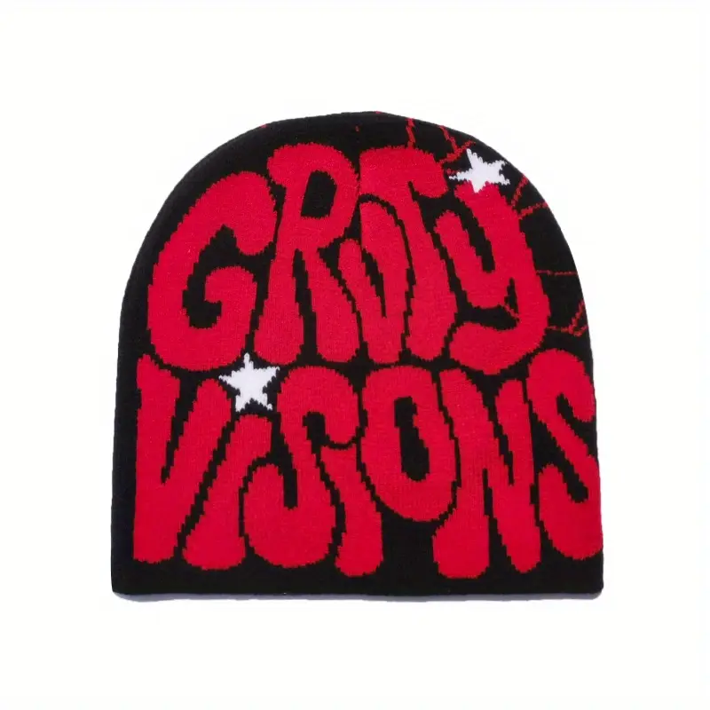 Black and red beanie