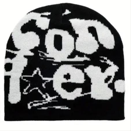 Black and white beanie