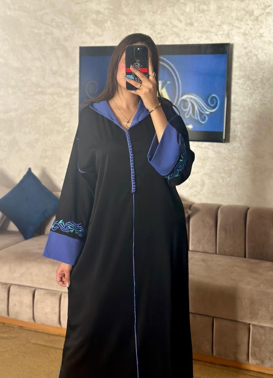 جلابة مخزانية بالكرناج مطروزة بالرباطي عين او عقدة نص توق