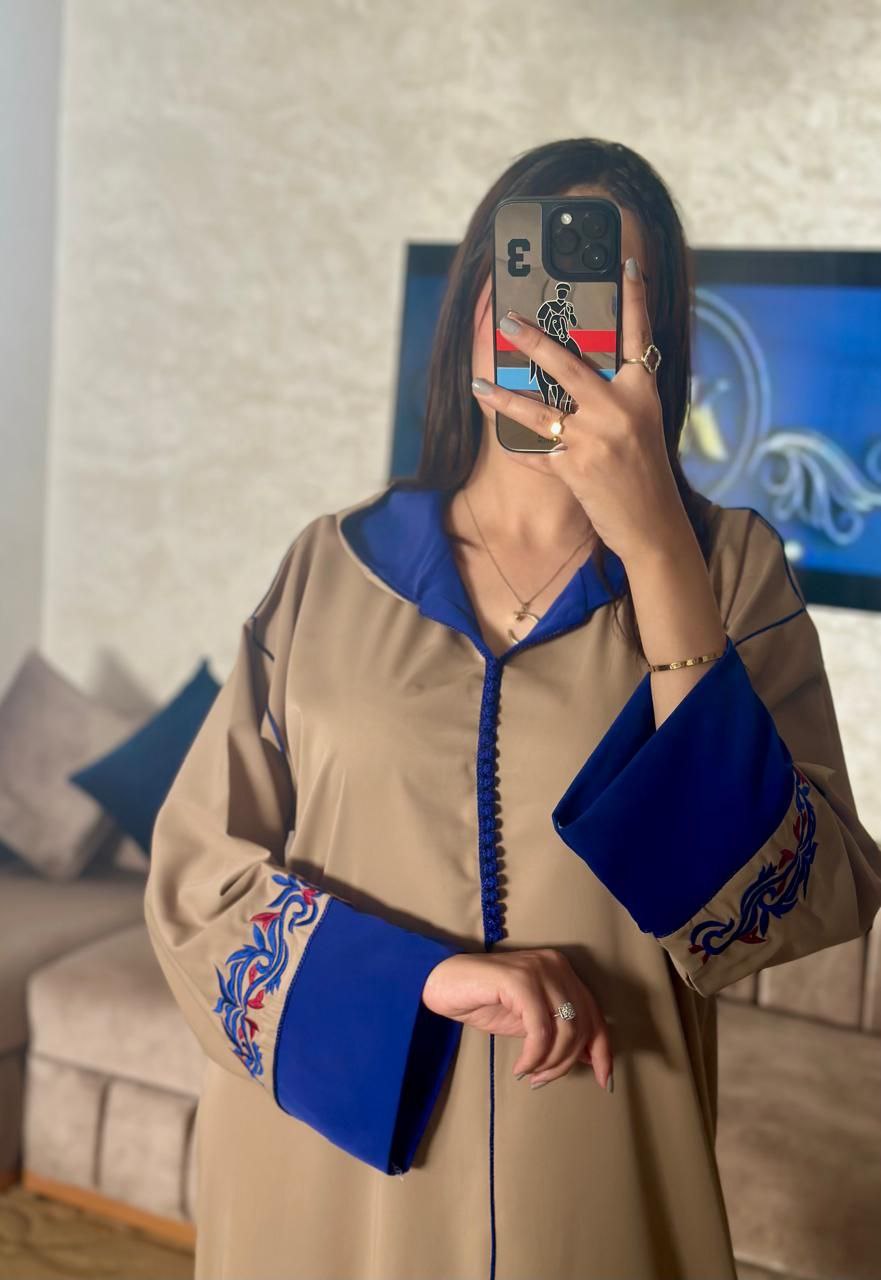 جلابة مخزانية بالكرناج مطروزة بالرباطي عين او عقدة نص توق