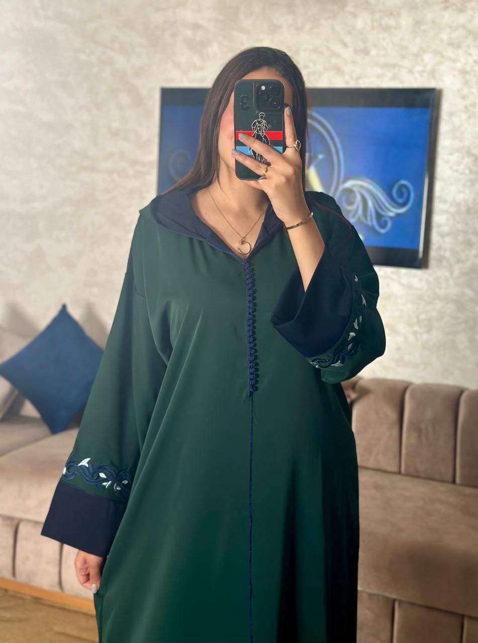 جلابة مخزانية بالكرناج مطروزة بالرباطي عين او عقدة نص توق