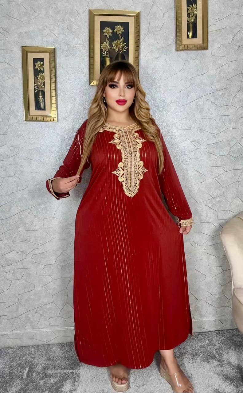 الجديد قفطان كريب زقلي مطروز من مواد ذات جودة عالية 2024