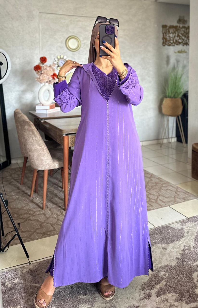 جلابة 2 پس توب كريب مسلك الفوقي التحتي كريب روزة مخدومة بالراندة او الطرز الرباطي والمقاسات L. Xl xxl