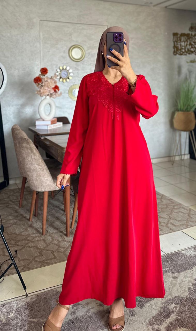 جلابة 2 پس توب كريب مسلك الفوقي التحتي كريب روزة مخدومة بالراندة او الطرز الرباطي والمقاسات L. Xl xxl