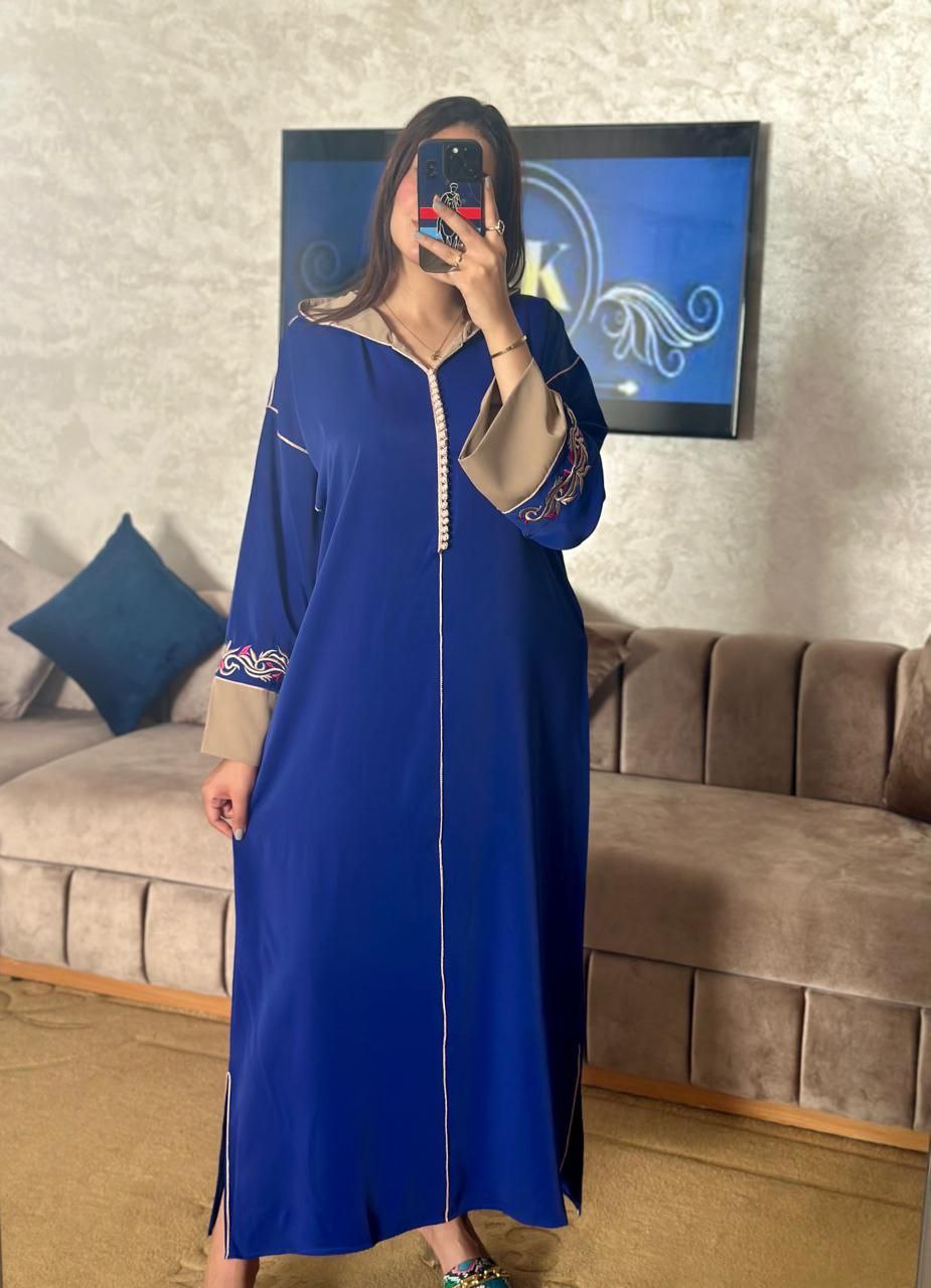 جلابة مخزانية بالكرناج مطروزة بالرباطي عين او عقدة نص توق