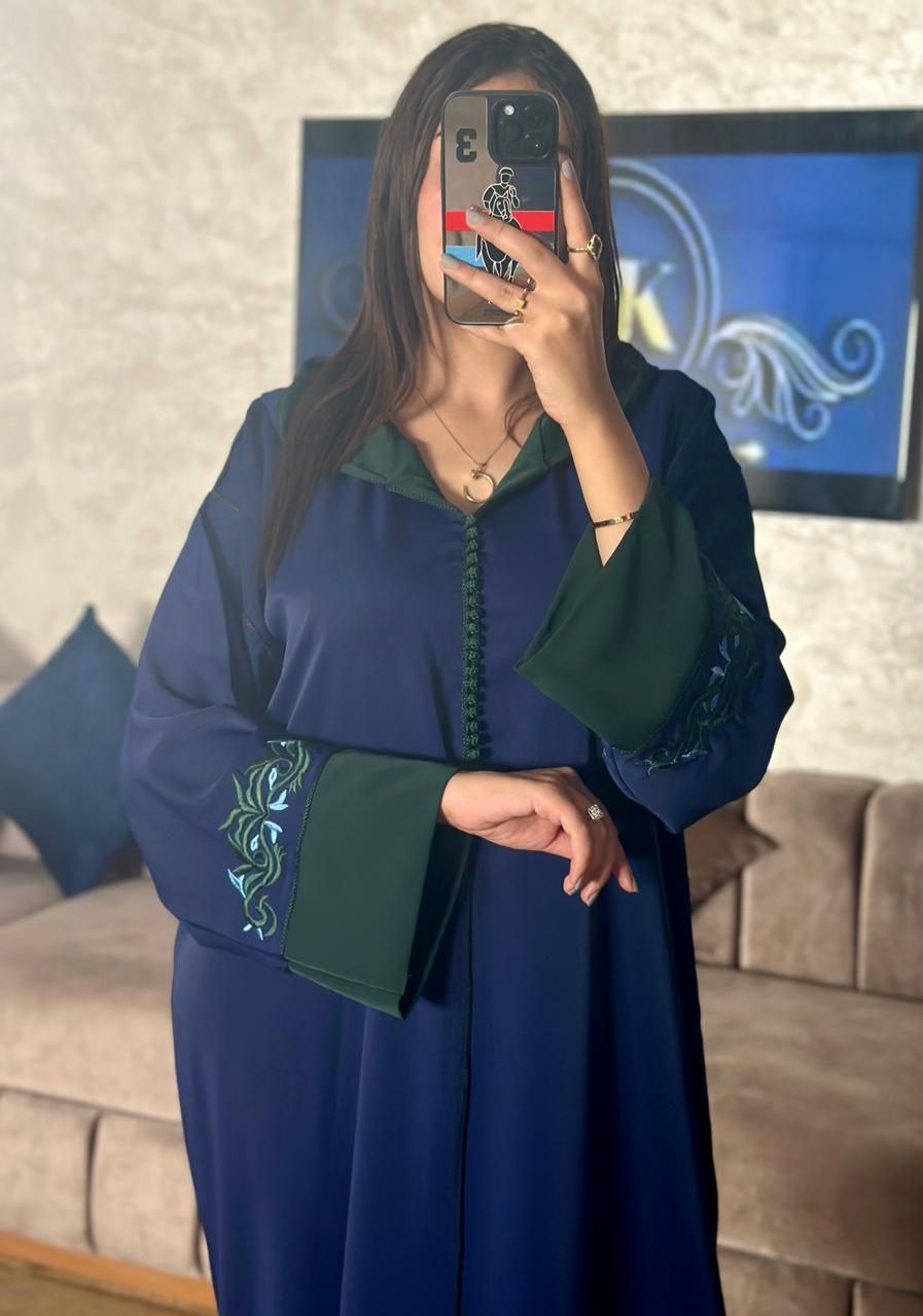 جلابة مخزانية بالكرناج مطروزة بالرباطي عين او عقدة نص توق