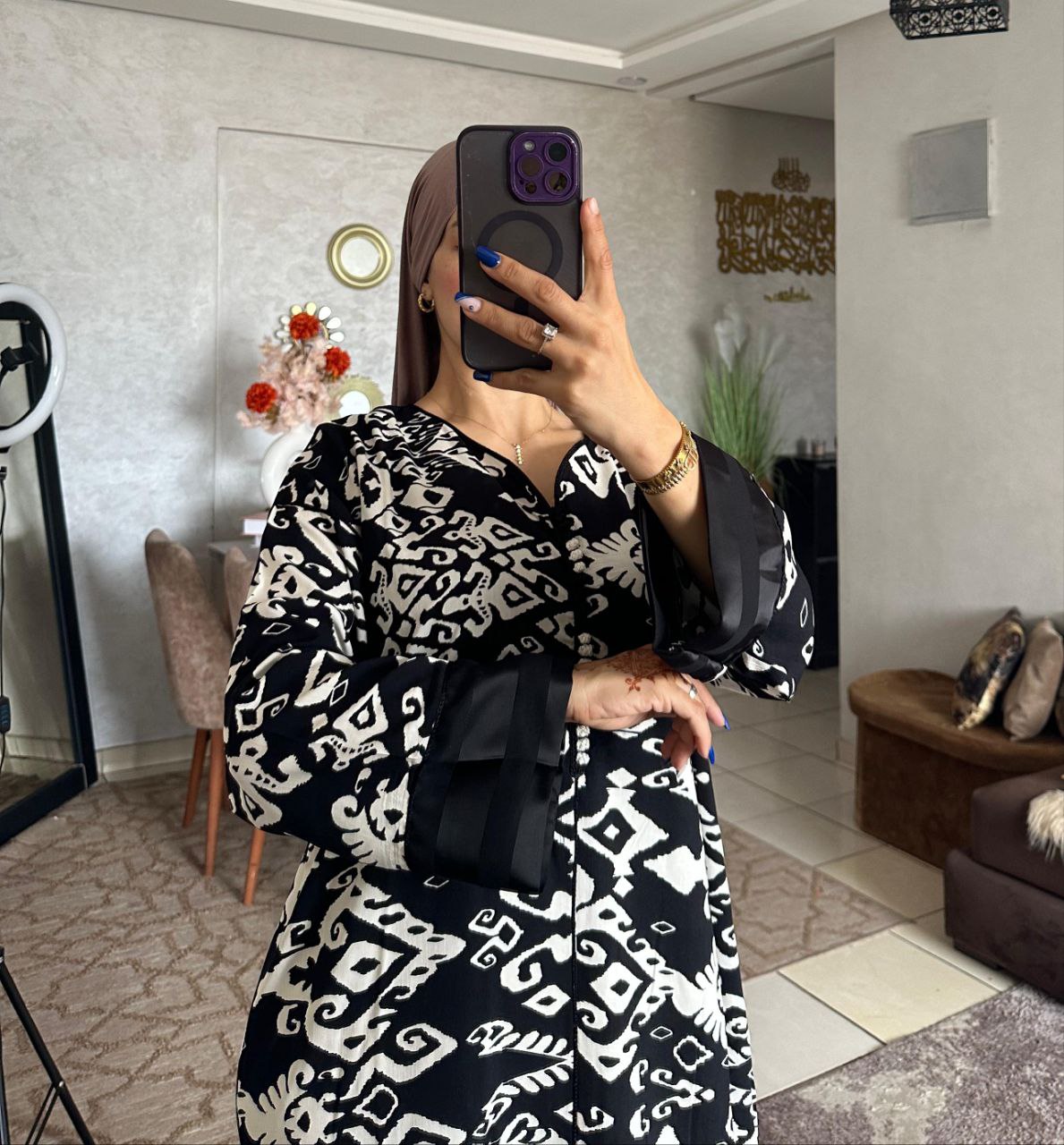 قفطان مخزاني توب خيط. جودة عالية مخدوم بالطراسن او العقاد L. Xl. Xxl