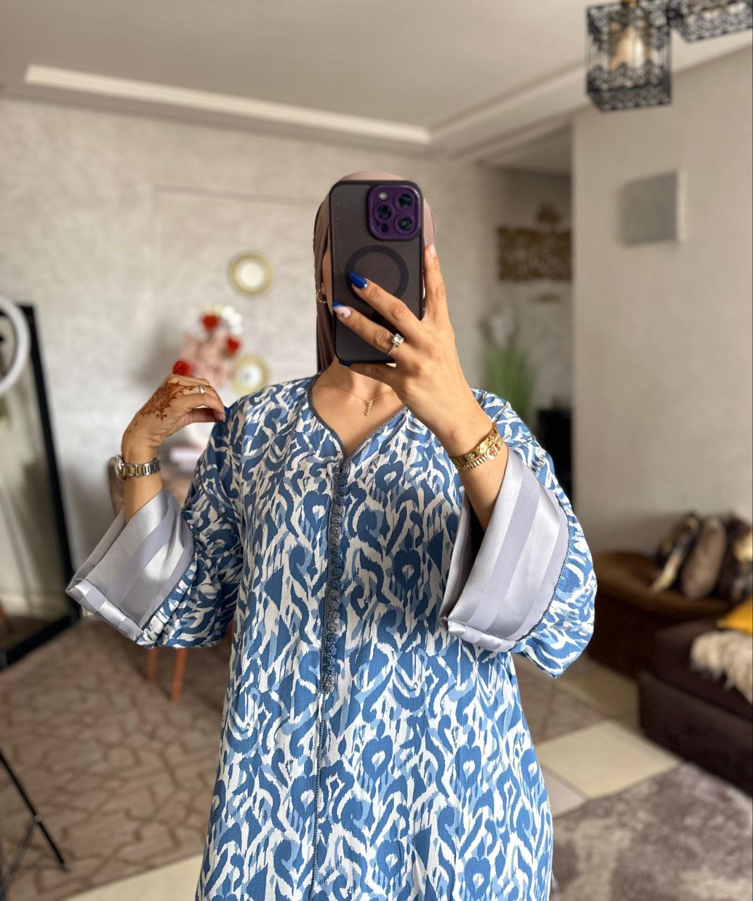 قفطان مخزاني توب خيط. جودة عالية مخدوم بالطراسن او العقاد L. Xl. Xxl