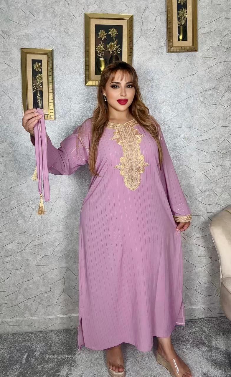 الجديد قفطان كريب زقلي مطروز من مواد ذات جودة عالية 2024